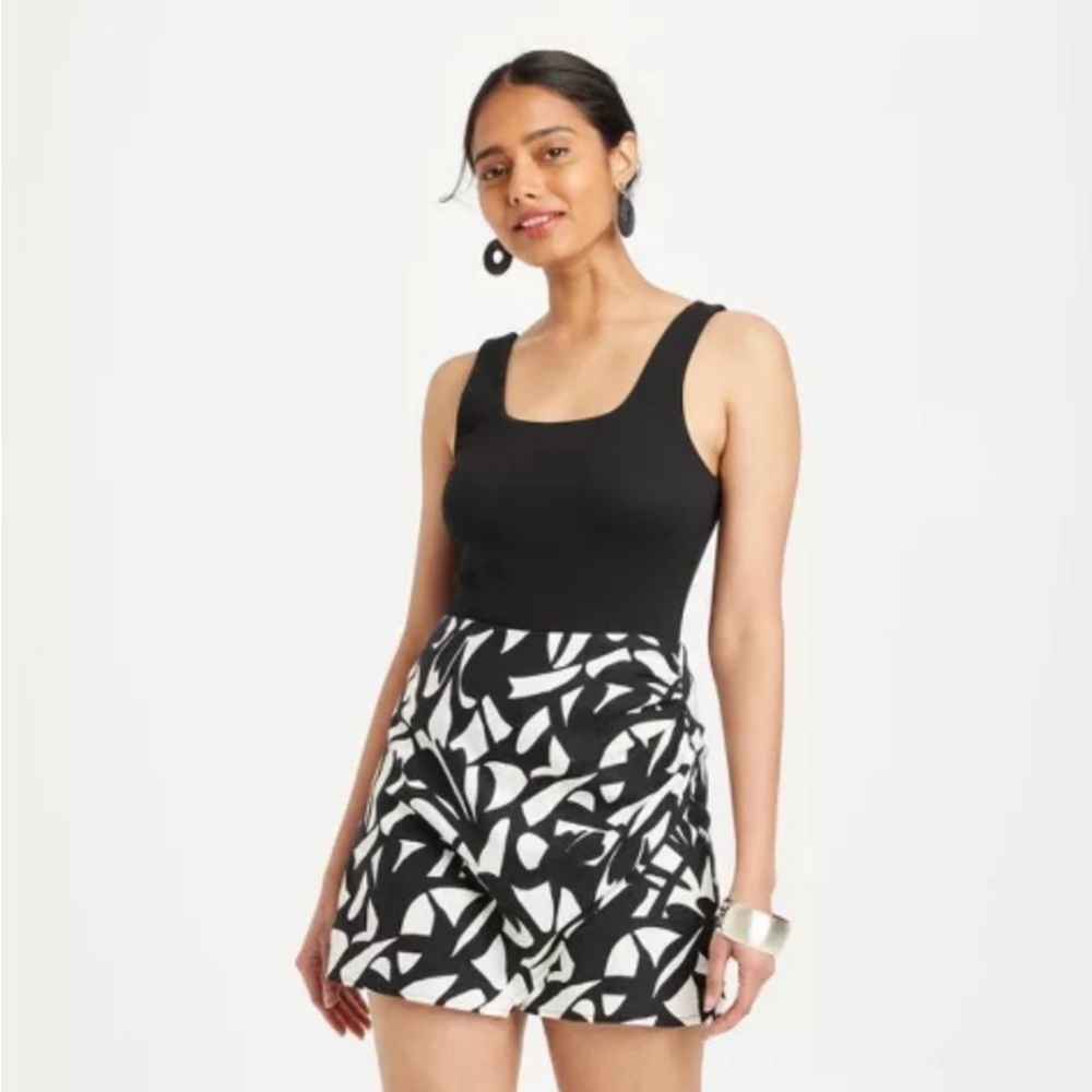 A new day linen blend floral skort new